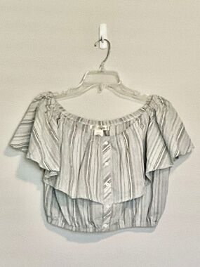 SAY WHAT? Striped Cropped Top Large/Med